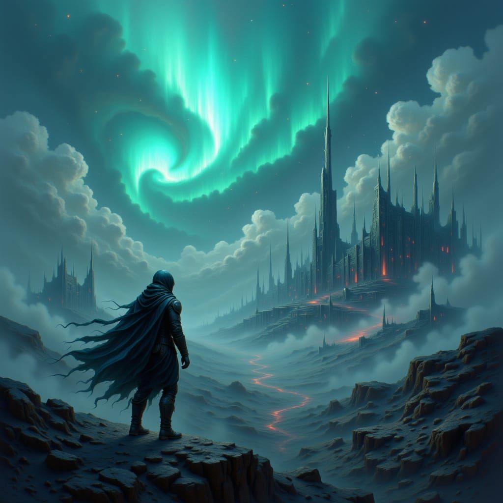 Windswept Plateau Overlooking Ruined City