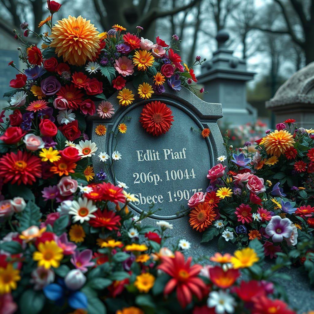 Whimsical Flowers Dance Around Edith Piaf's Grave in Père La...