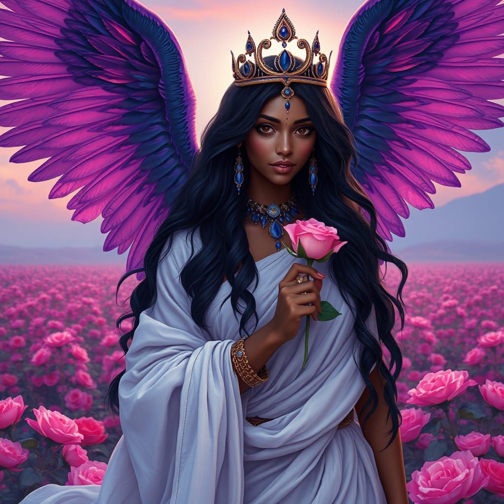 Ethereal Queen Ishtar in Ancient Mesopotamian Splendor