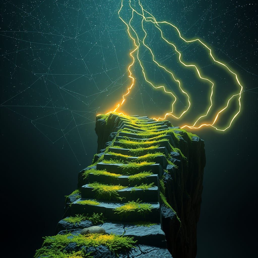 Stunning Floating Cliff with Treacherous Stone Staircase in ...