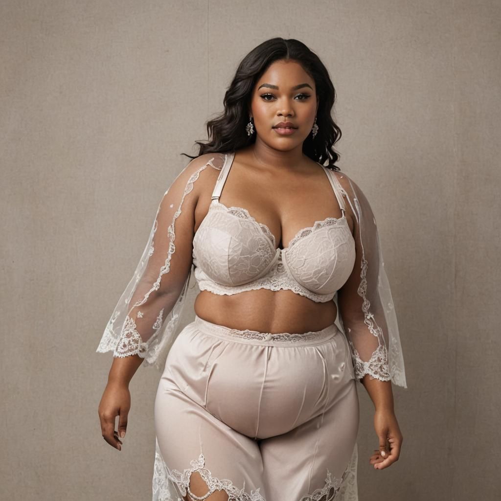 Plus Size Woman in Lace Bra: Body Positivity
