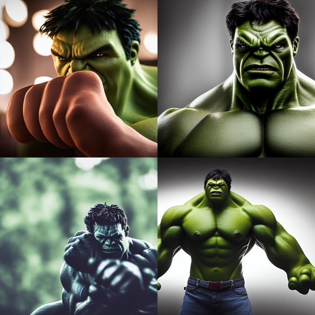 Hulk Portrait in Professional Photography Style