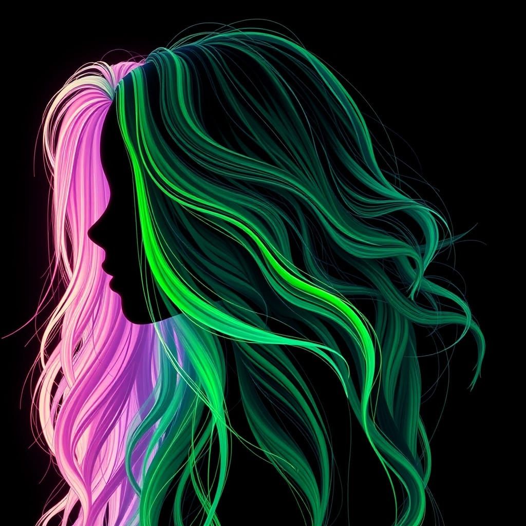 Glowing Neon Goddess: Hyper-Realistic Portrait