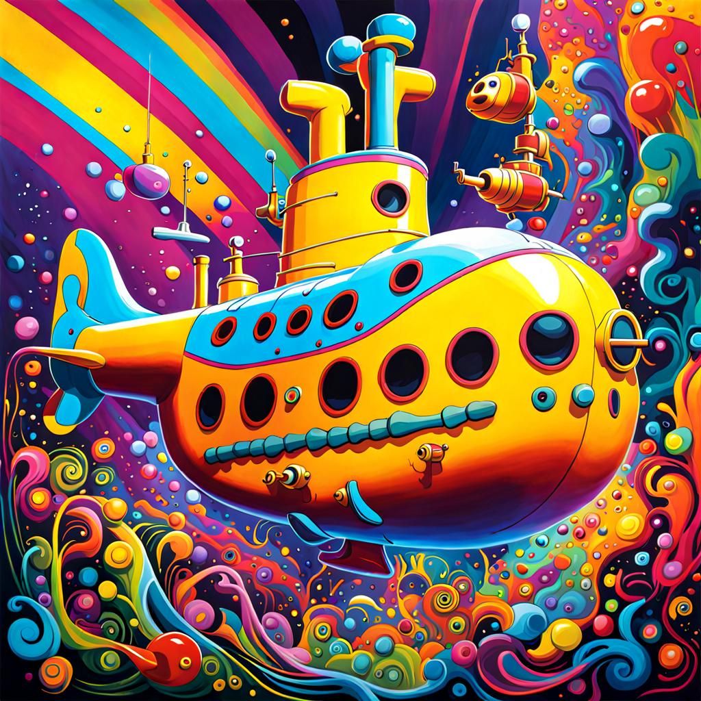 Beatles "Yellow Submarine" Album Cover 
 Unreal Engine . Vib...