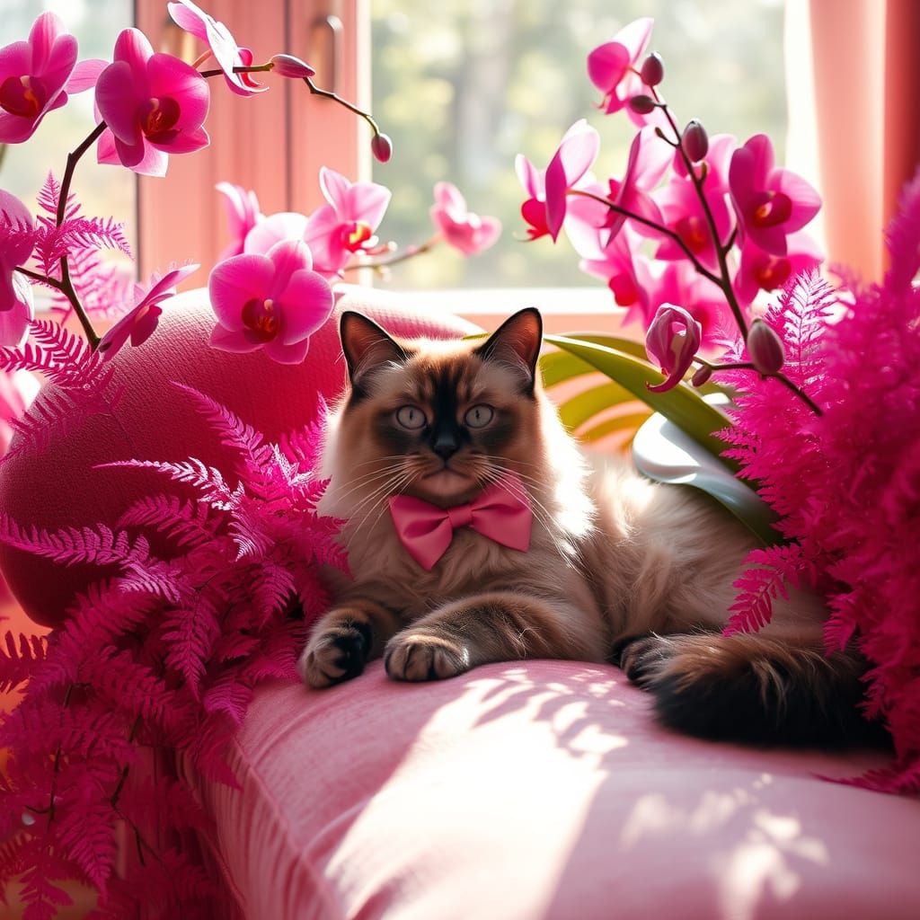 Regal Ragdoll Cat in Elegant Opulent Still Life