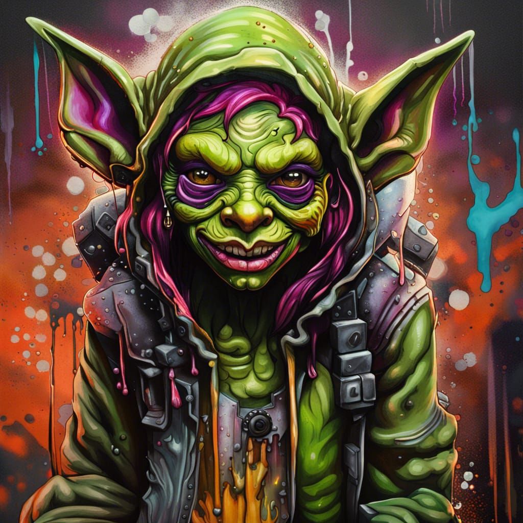 Female Goblin in Graffiti Street Art