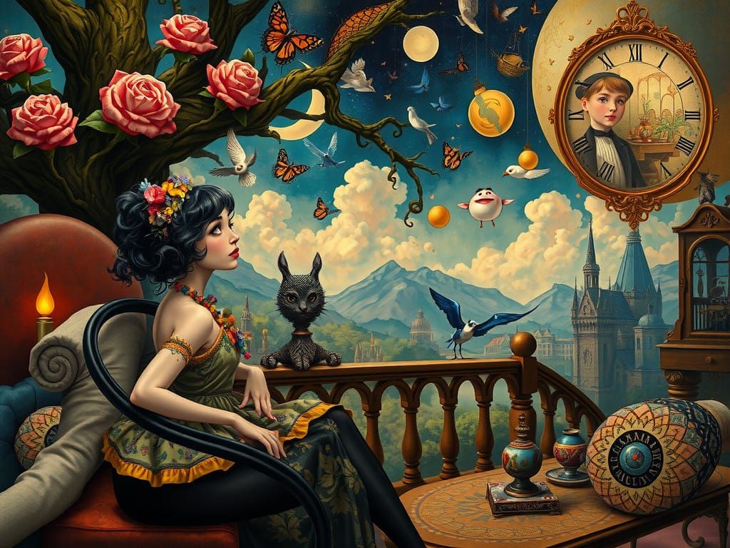 Surrealist Dreamscapes with Whimsical Elegance