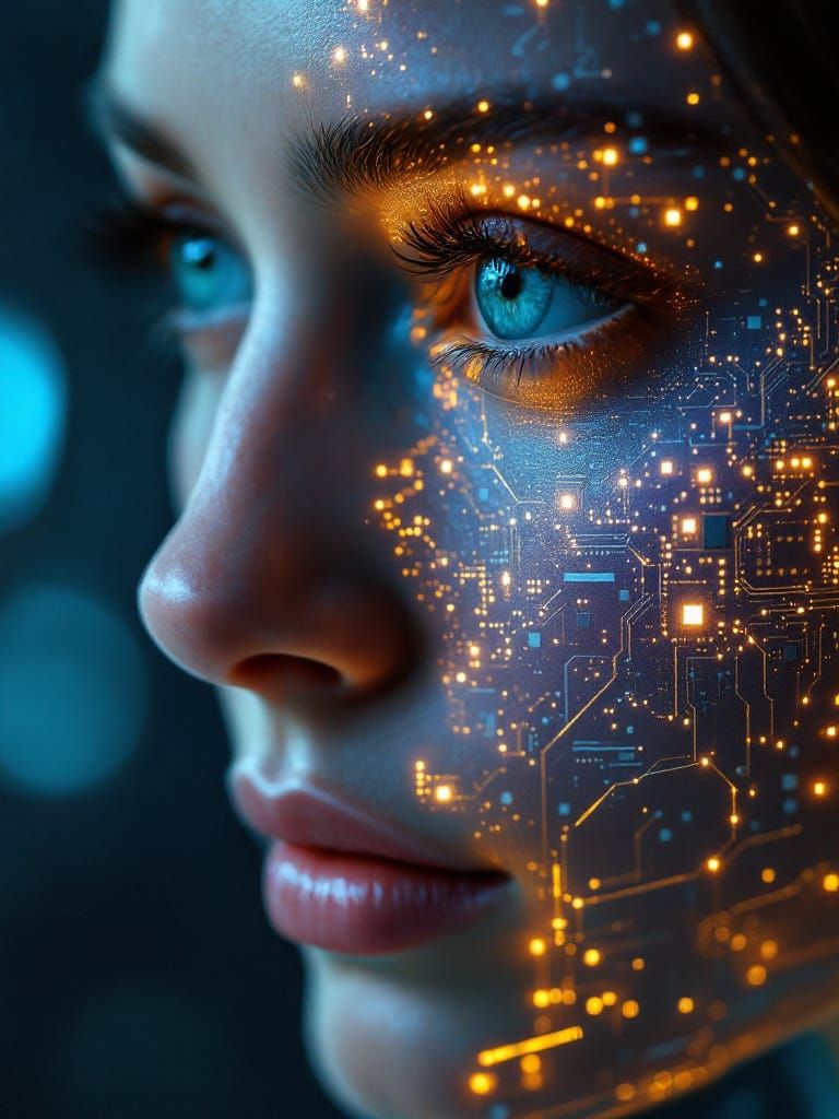 Human and AI Face Split: Photorealistic Contrast