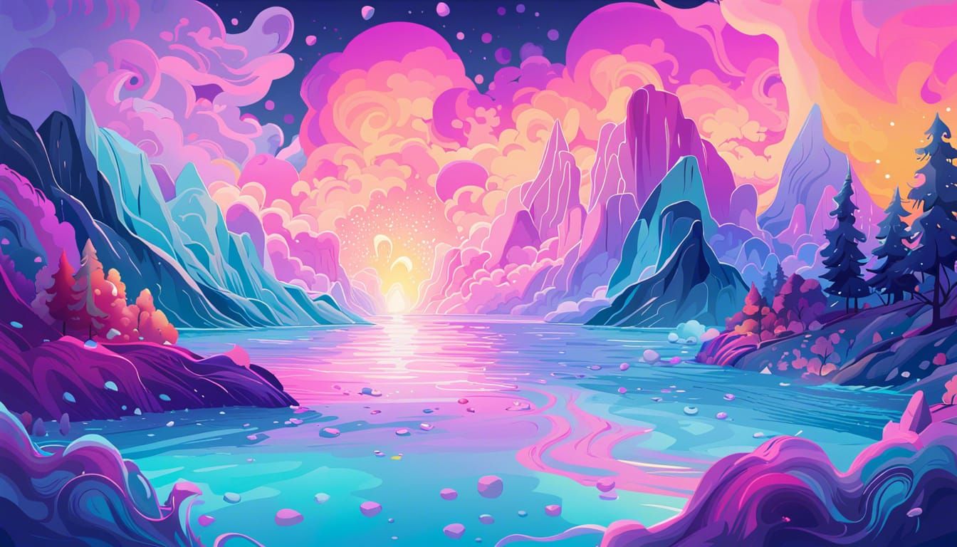 Dream Vacation in Fantasy Splash Art Style