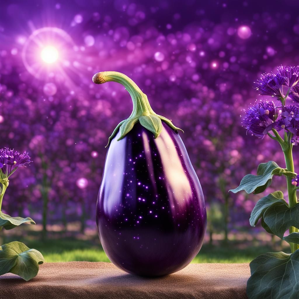 Eggplant in a Lightfull Purple Garden