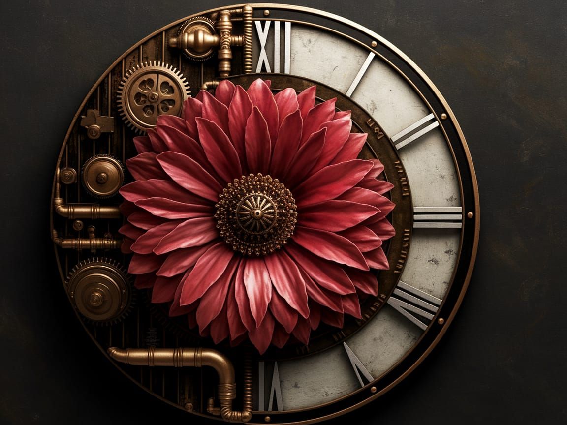 Steampunk Flower Clockwork Art