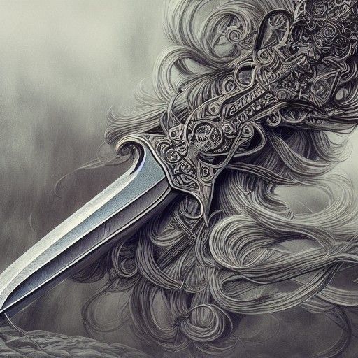 Ethereal Broad Sword in Anime Fine Art Style