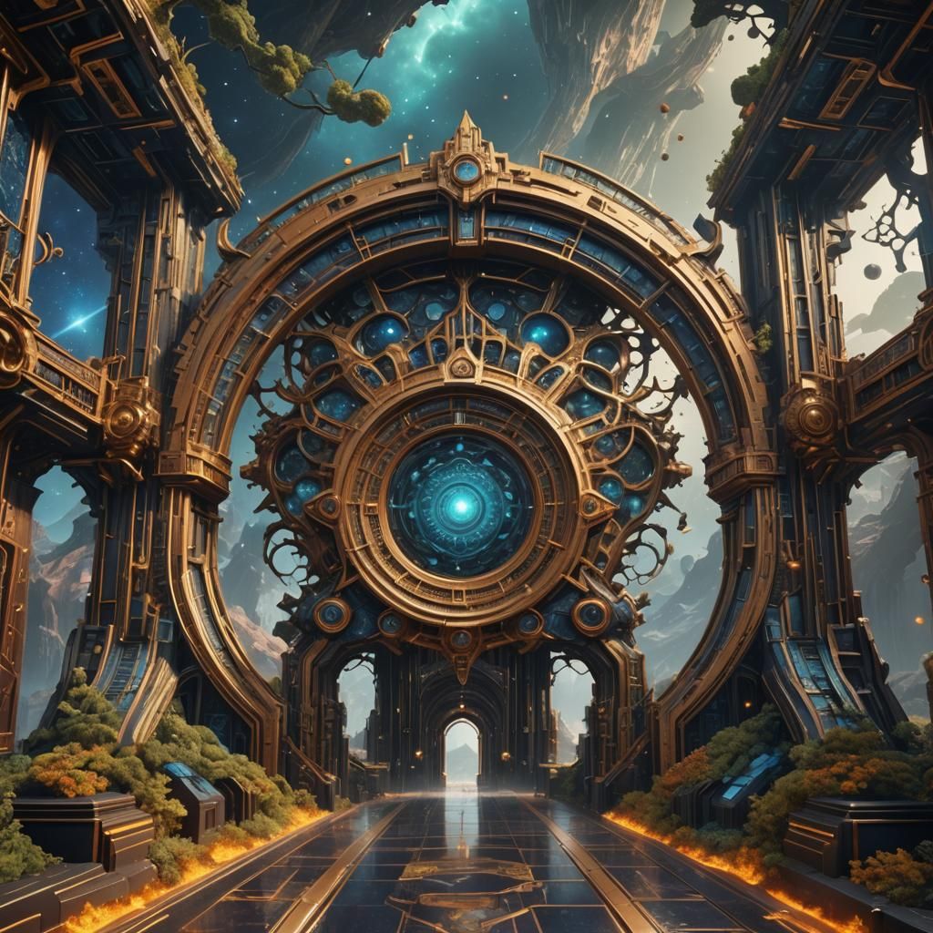 Fractal Space Gate in Detailed Matte Painting
