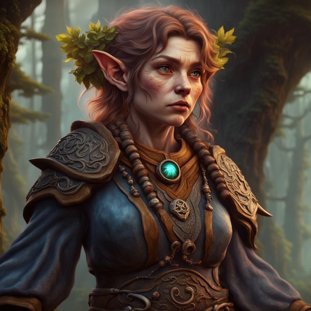 Halfling Druid: Detailed Matte Painting in 8K