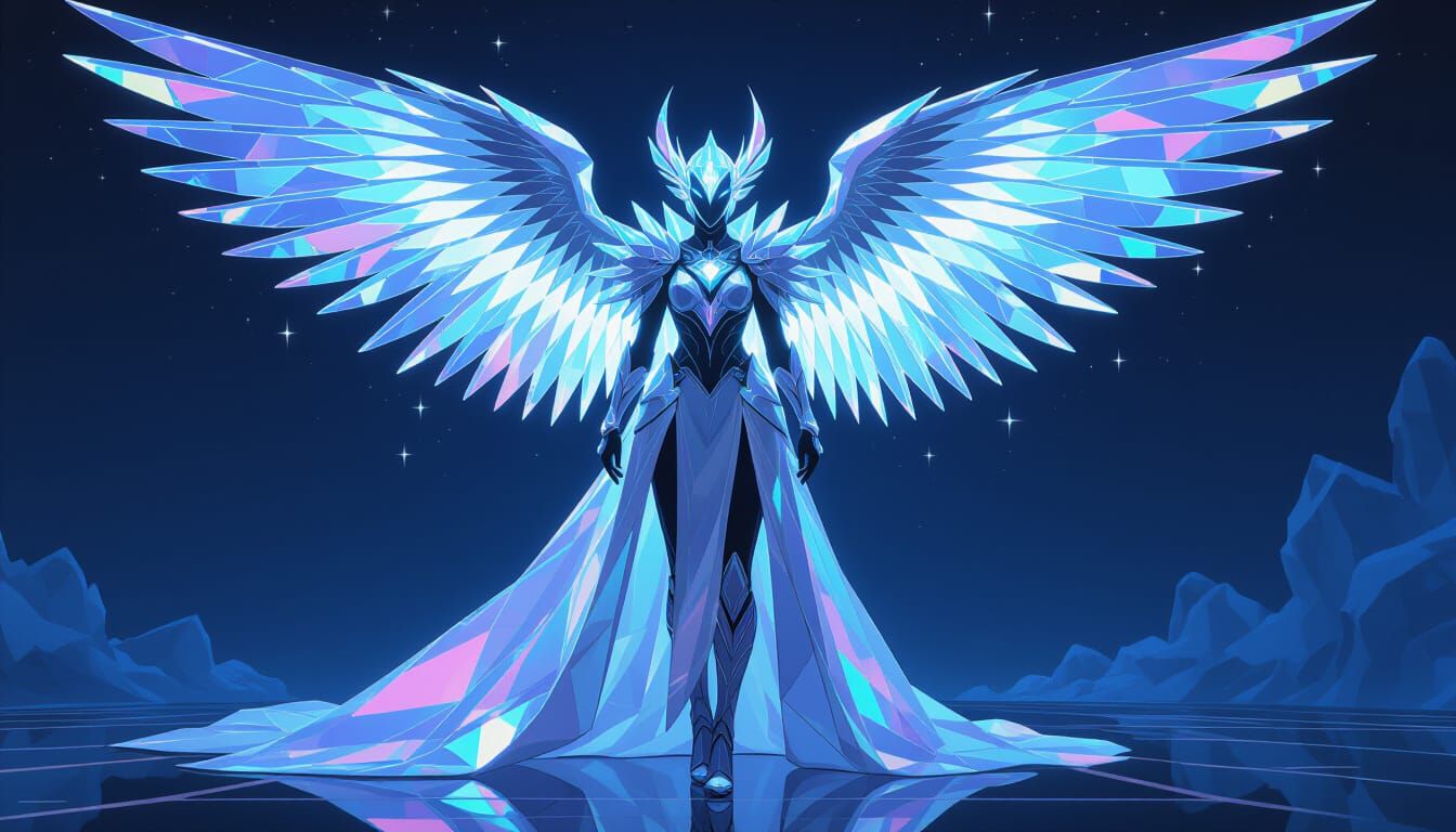 Crystal Man Ready to Fly, Futuristic Realism