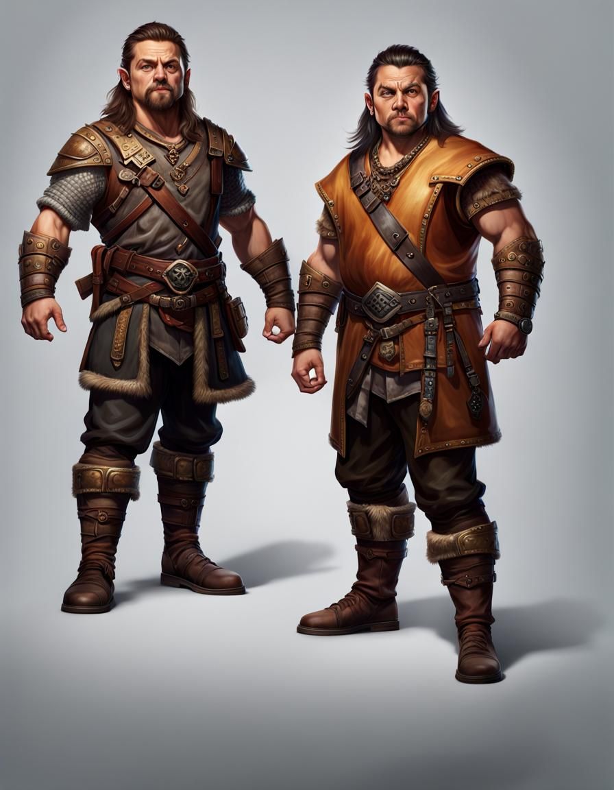 Half-Dwarf Fighter in Dark Fantasy Style