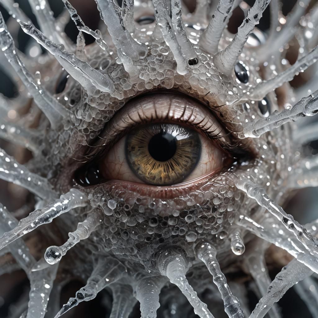 Eerie Crystalline Figure in Macro Photography