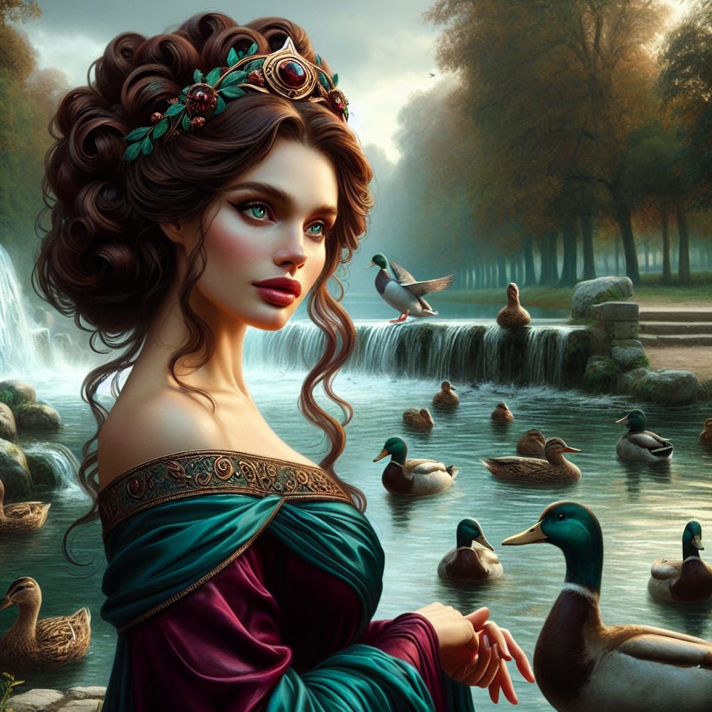 Sequana: Celtic Goddess of the Seine in Romantic Style