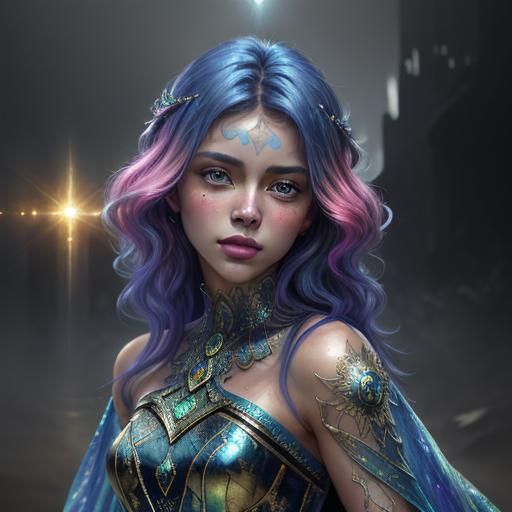 Beautiful Girl Portrait in Hyperrealistic Graffiti Art