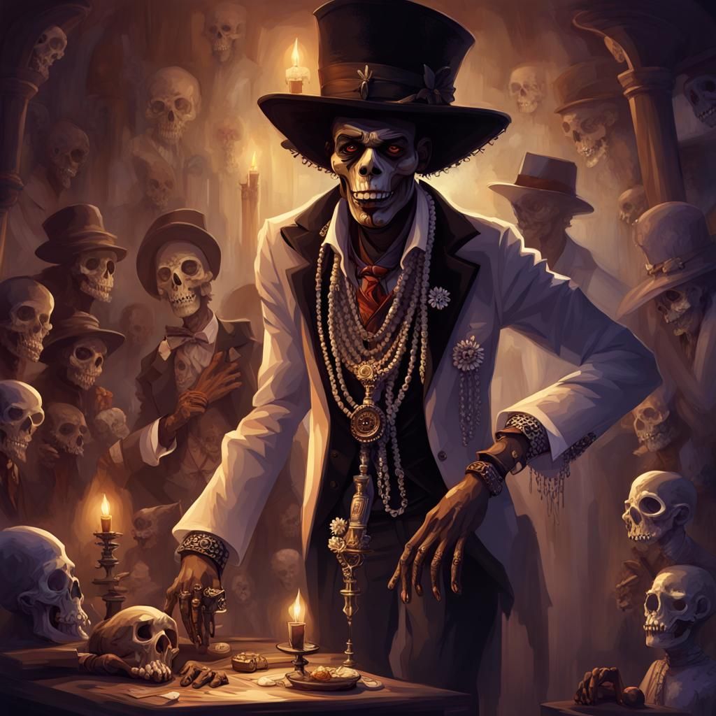 Intricately Detailed Voodoo Service with Baron Samedi