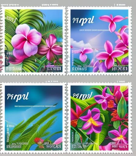 Tropical Flowers on Intricately Detailed Forever Stamps