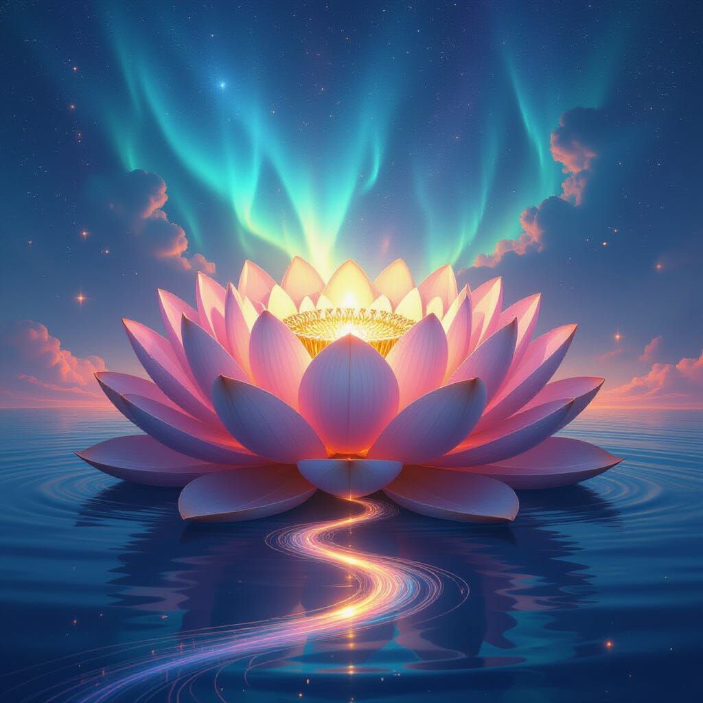 Cosmic Lotus of Starlight and Fractals