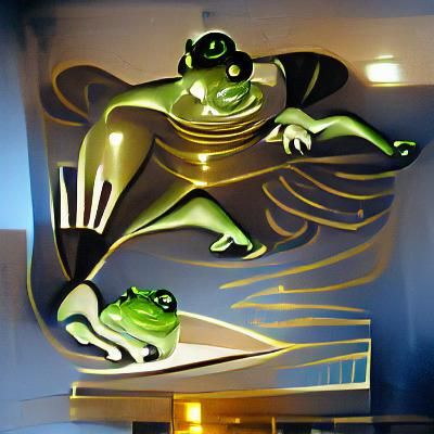 Art Deco Style Fat Frog Spirit