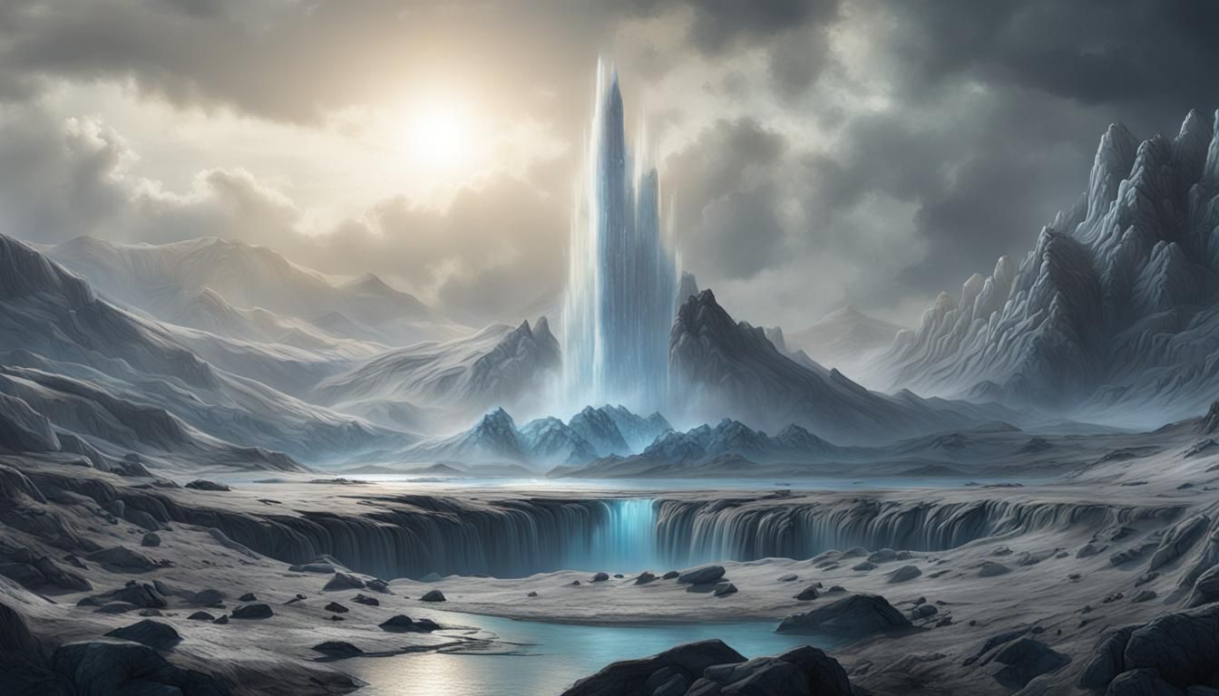 Enceladus Geysers: Detailed Matte Painting in Deep Color