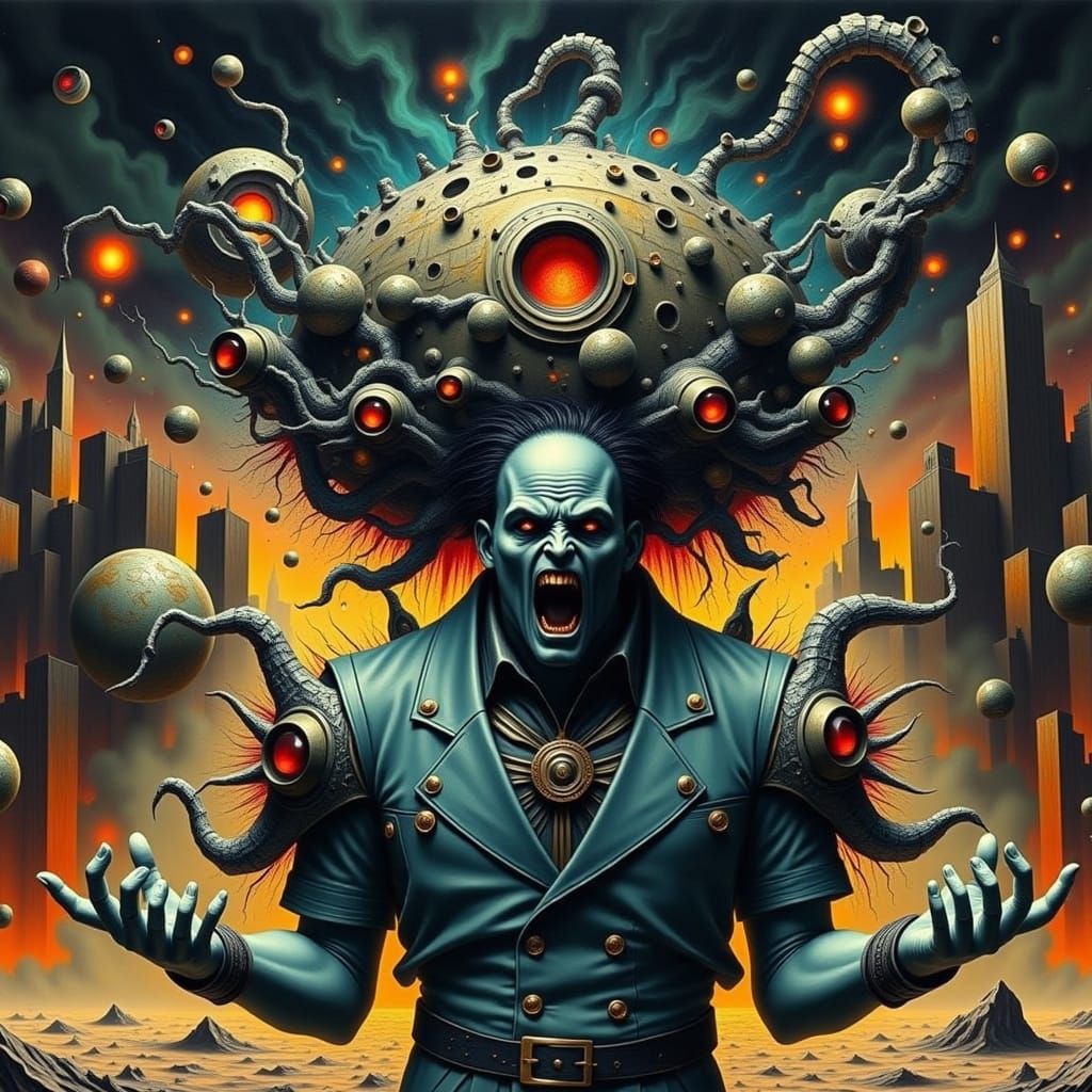 Surreal Heavy Metal Gods Feast with Giants in a Viking Lands...