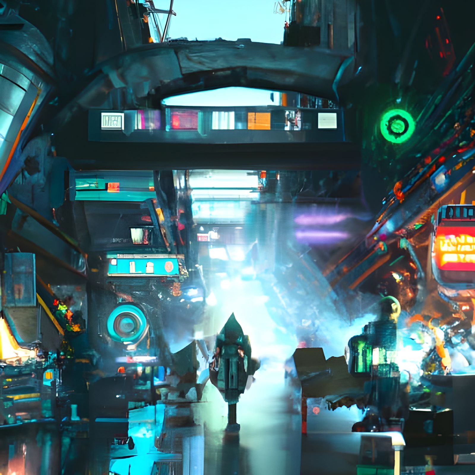 Cyberpunk Market in 8K Resolution