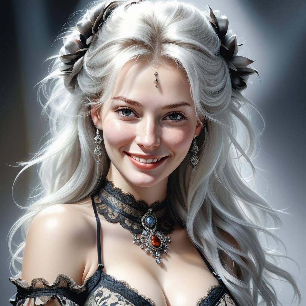 woman age 20 smiling  realistic epic realism realistic incre...