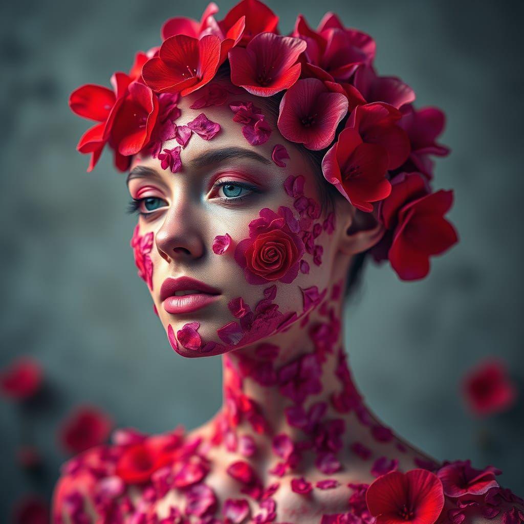 Ethereal Beauty in Vibrant Floral Bloom