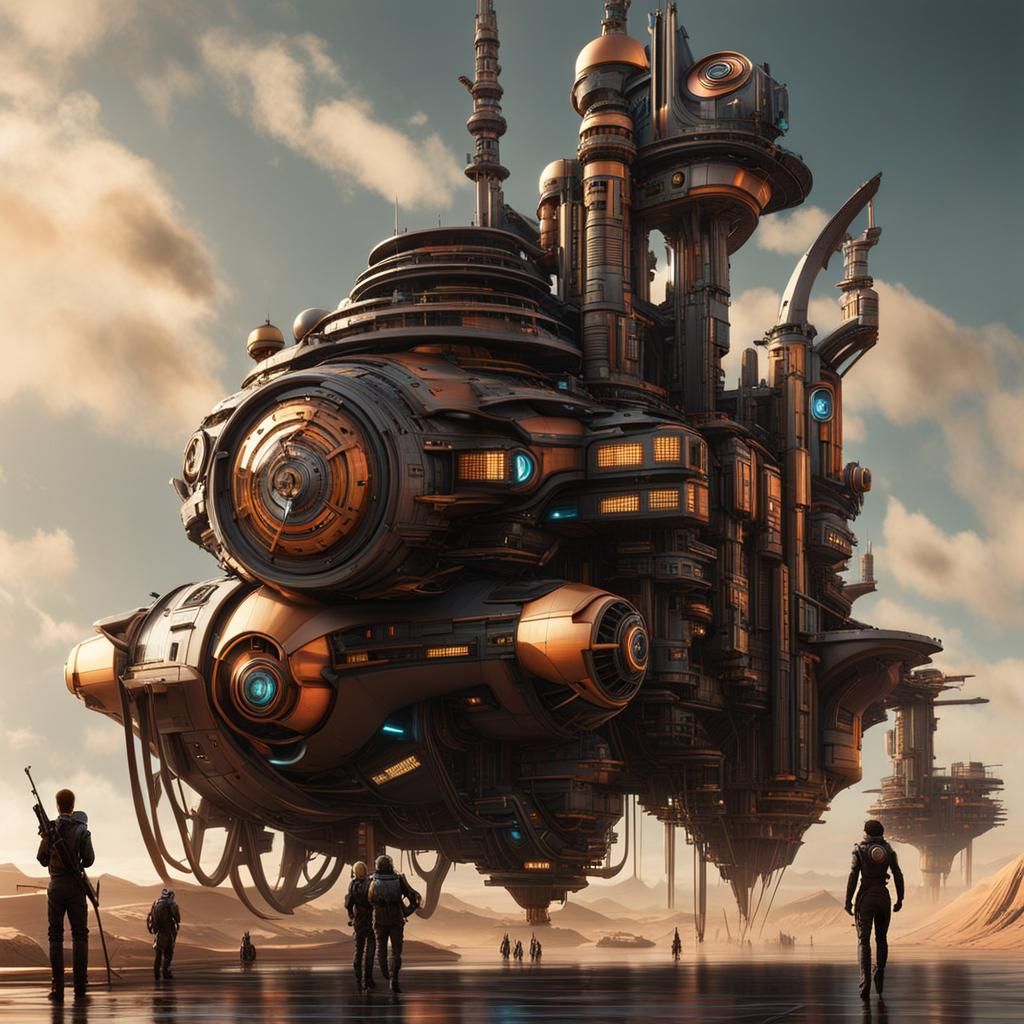 Colorful Cyberpunk Architecture in Detailed Matte Painting