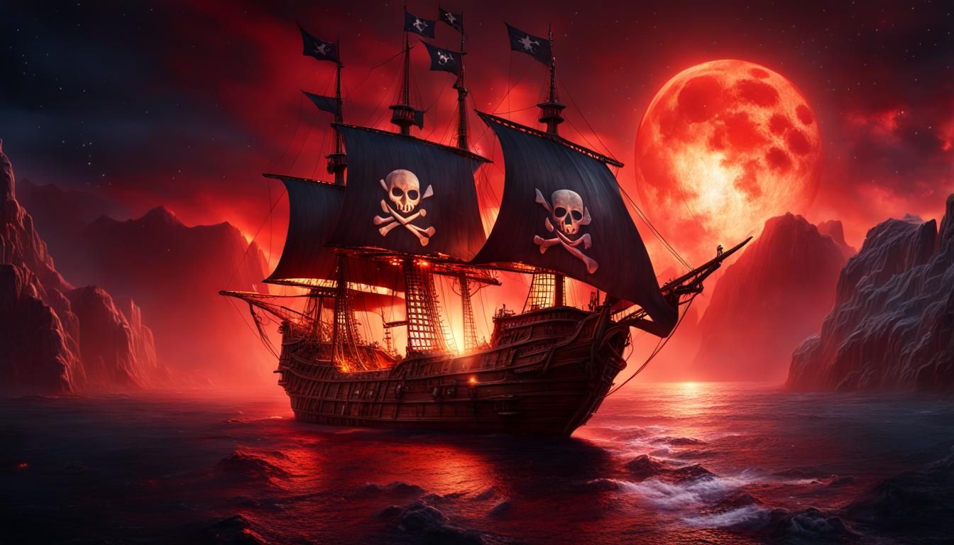 Crimson Magma Pirate Ship in Underground Realm