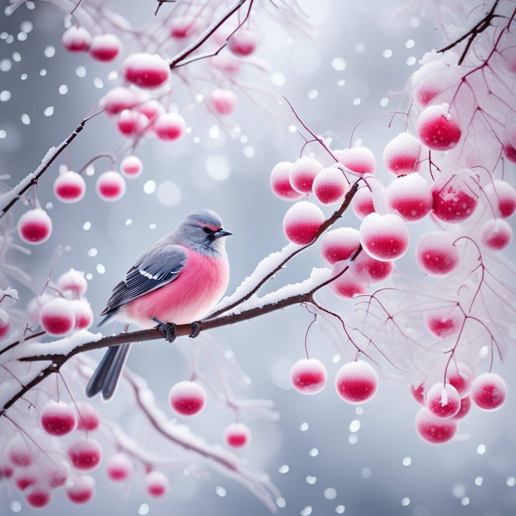 A bird in winter