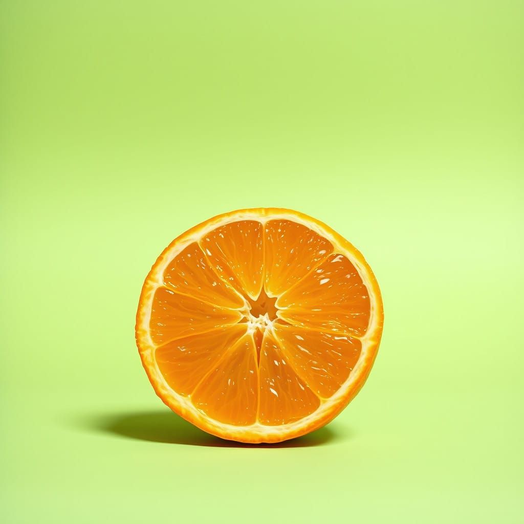 Vibrant Still Life of a Ripe Orange