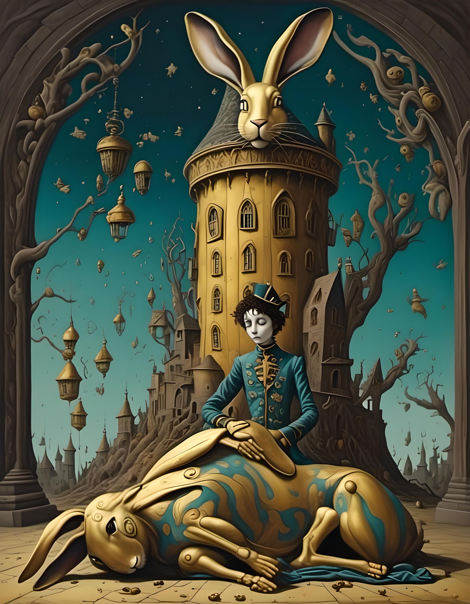 Fallen Prince Under Golden Hare Statue