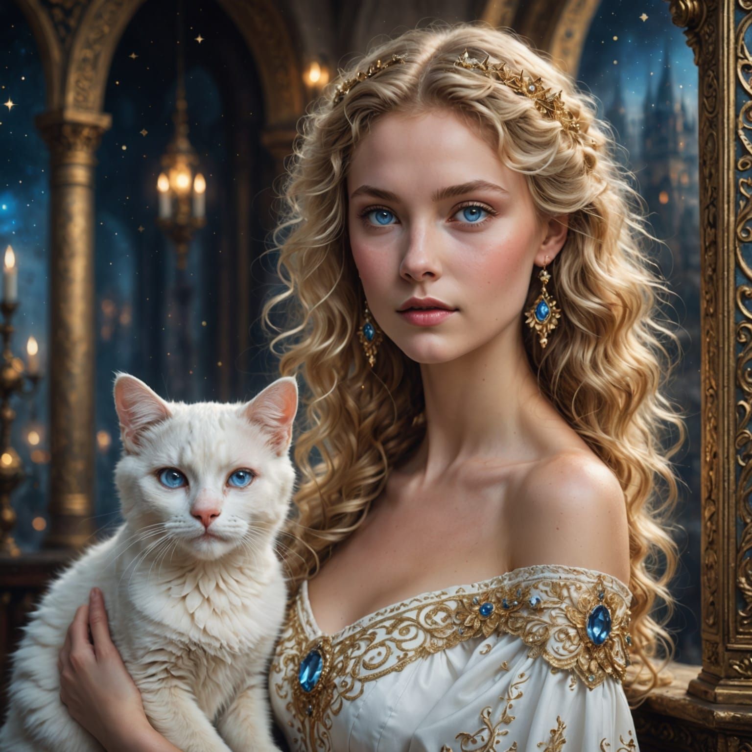 Ethereal Beauty in Celestial Garb