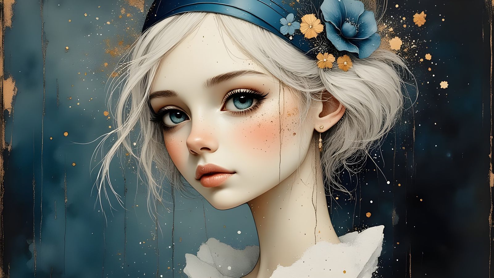 Portrait of a Young Woman with Blue Eyes