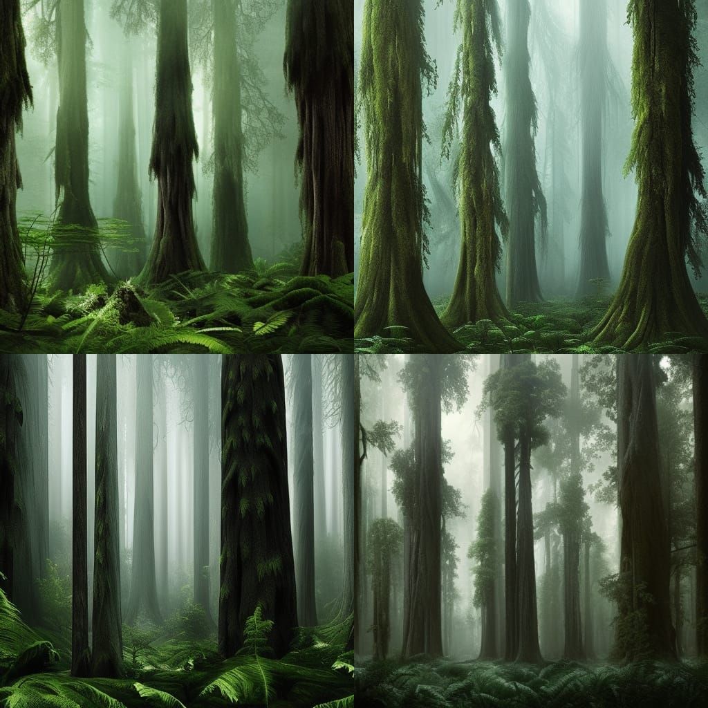 Epic Black Tree Forest Digital Matte Painting