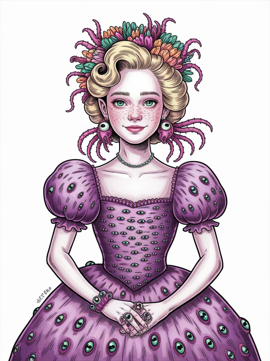 Eldritch Ball Gown in Biopunk Portrait