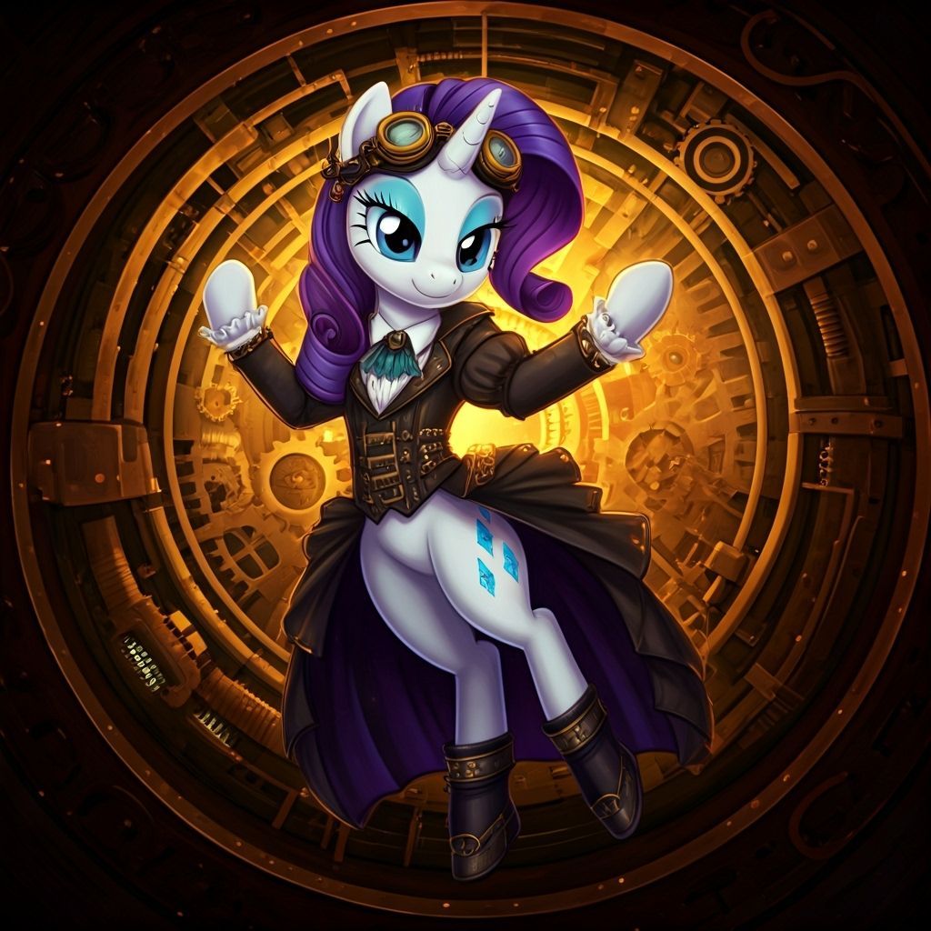 Rarity as a Steampunk Poison Mage Dancer