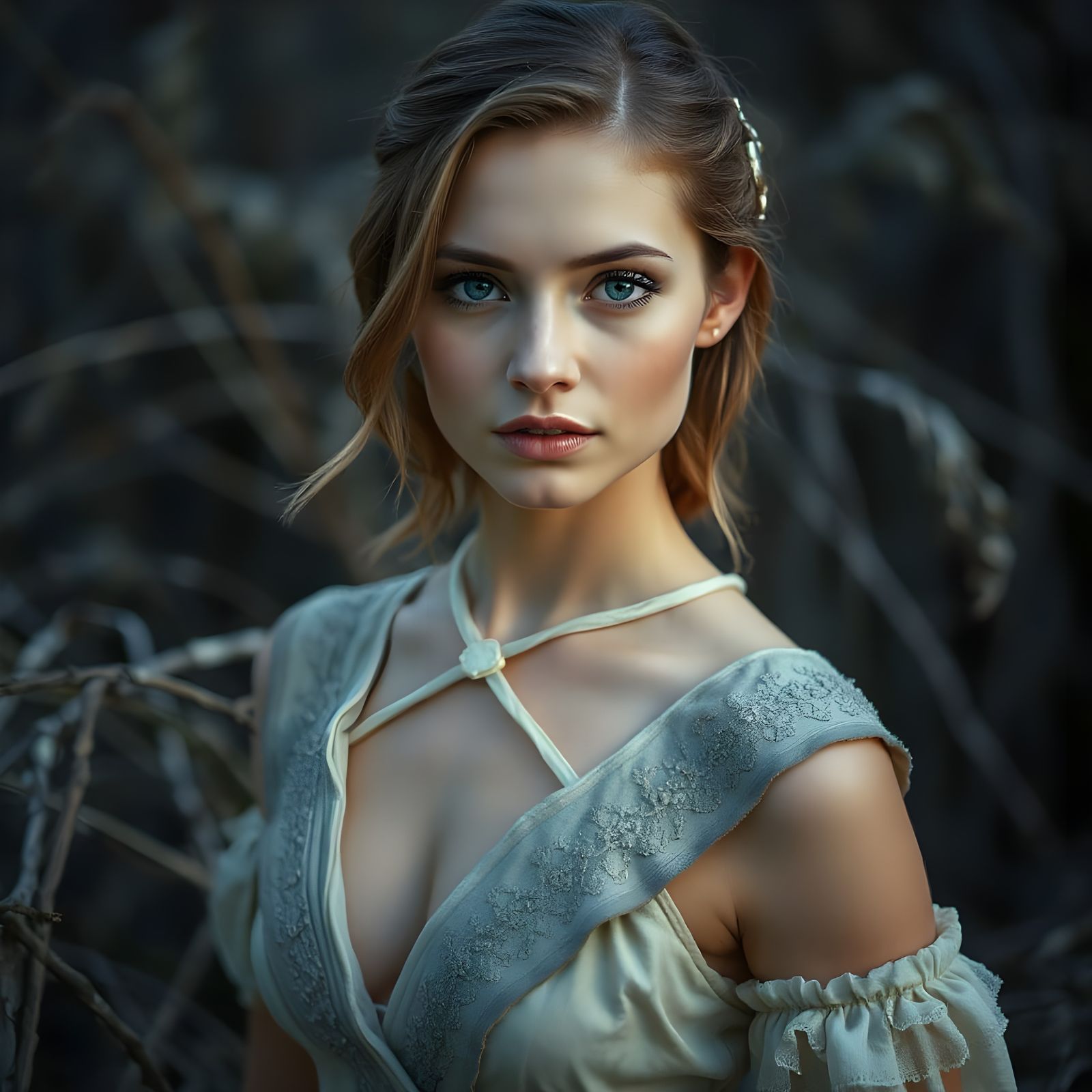 A Moody Woman in a Minimalist Blue World