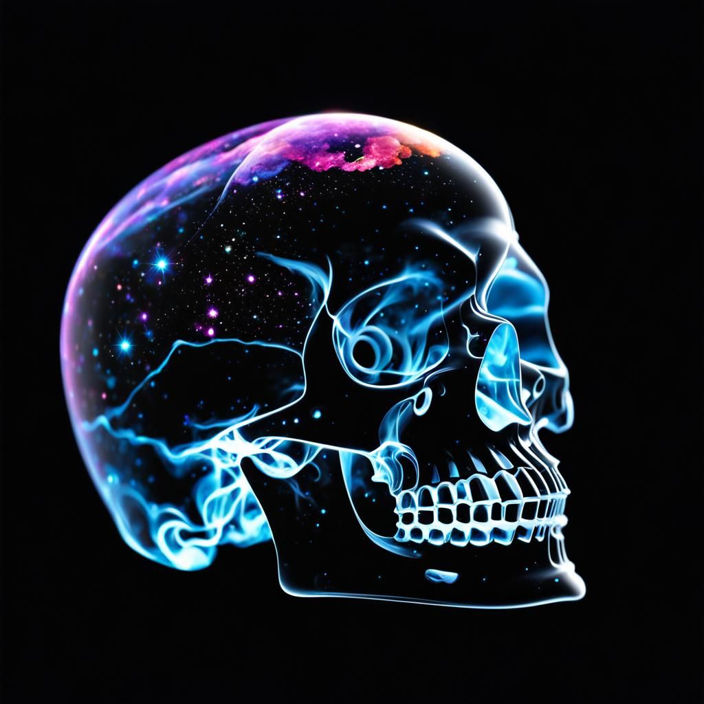 Nebula Crystal Skull in Black Void