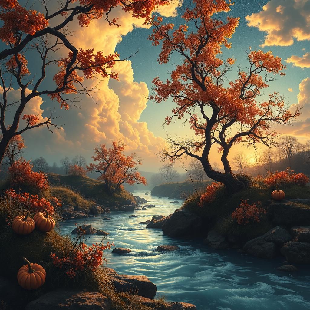 Holographic River Scene by Pablo Amaringo