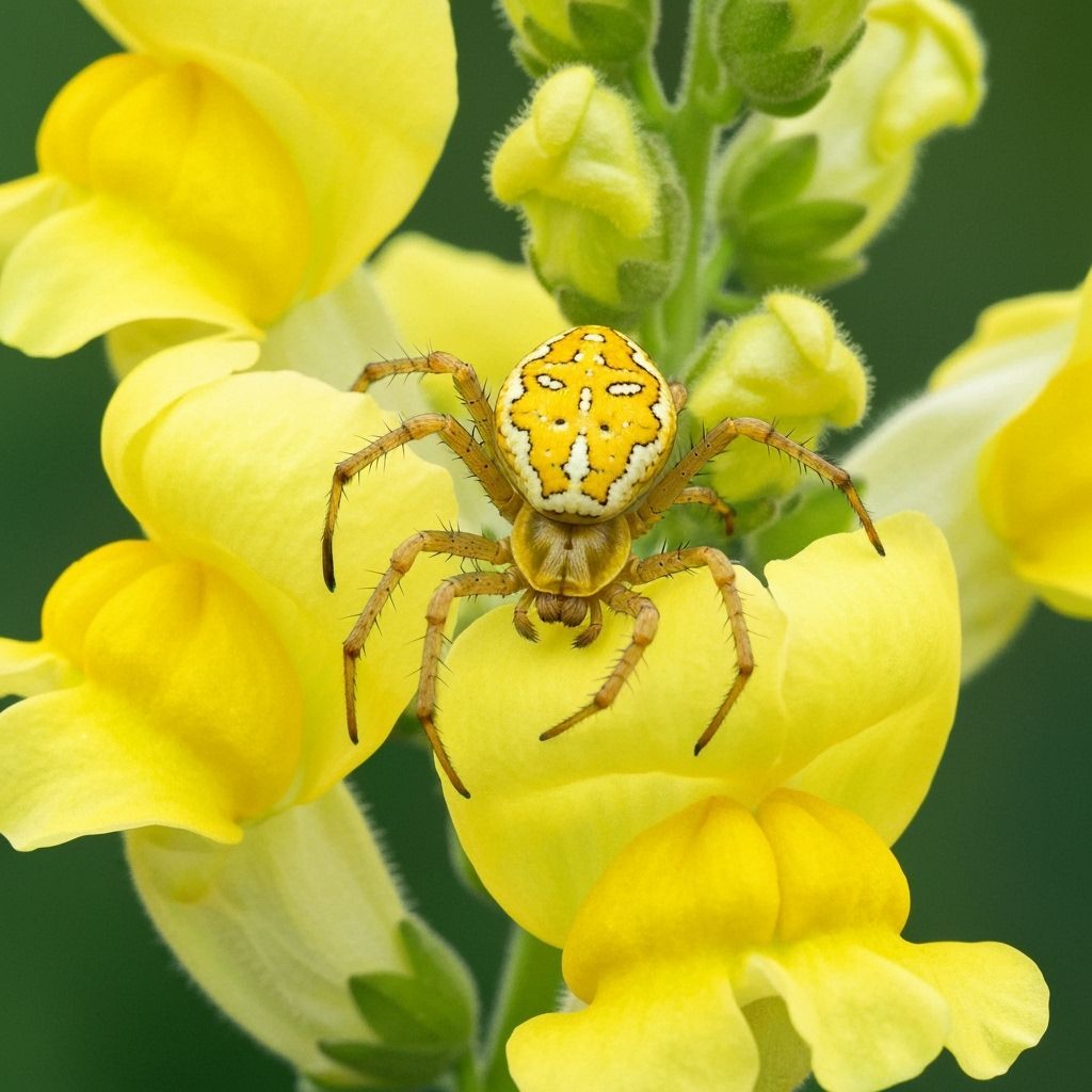 Yellow Spider Ambushing on Snapdragon, Monet-Inspired Style