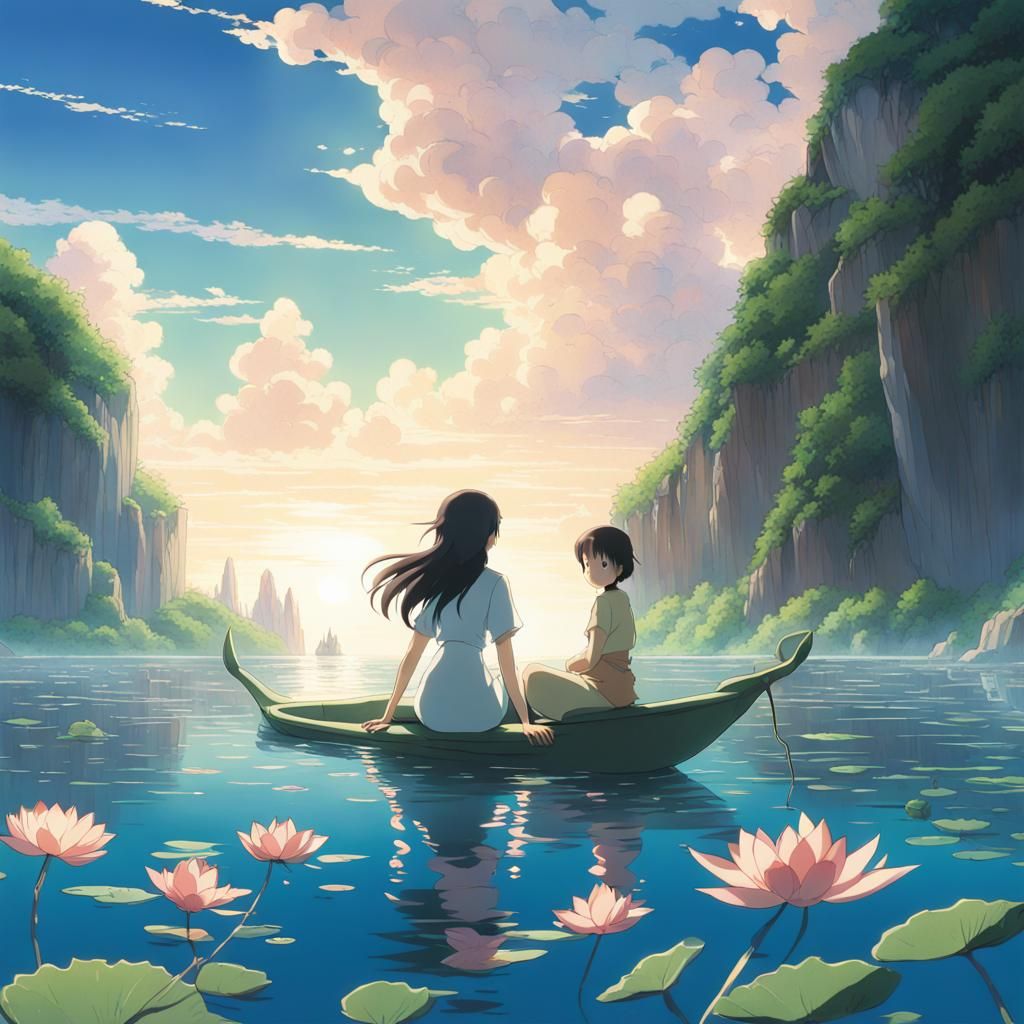 Girls and The Lotus Lake