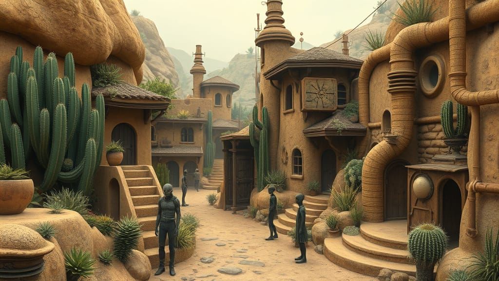 Symbiotic Eco-City Blends Nature and Steampunk Architecture