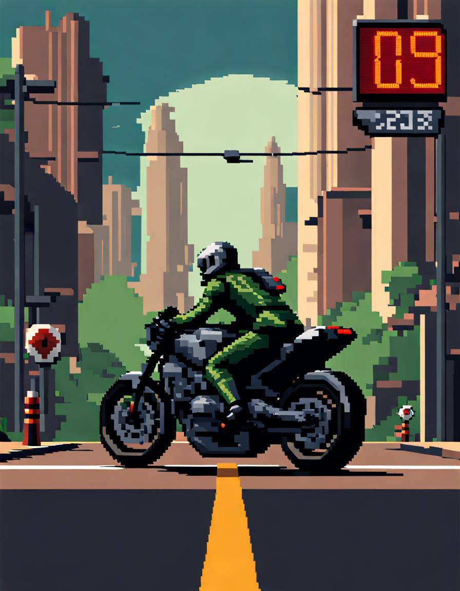 Motorcycle Racer Pixel Art Avatar