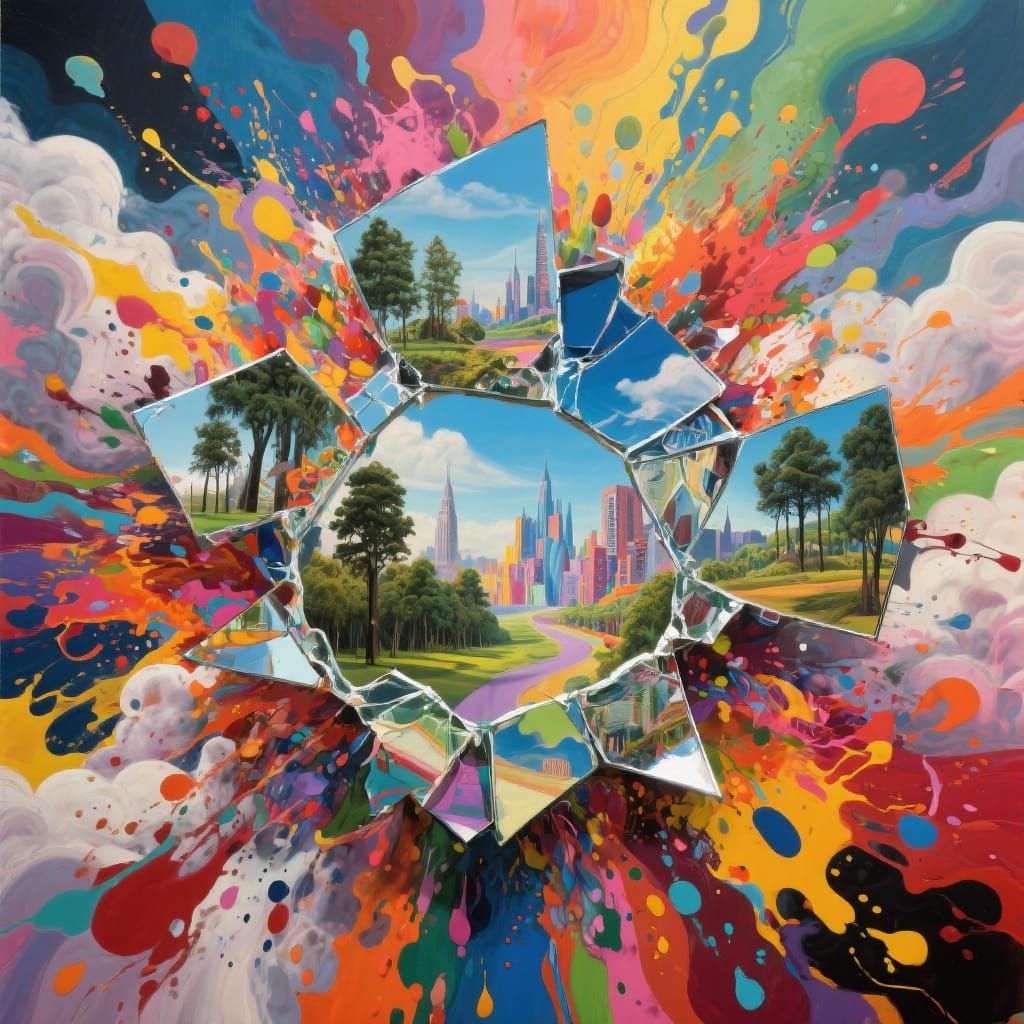 Kaleidoscopic Explosion Reflecting Dreamlike Vistas